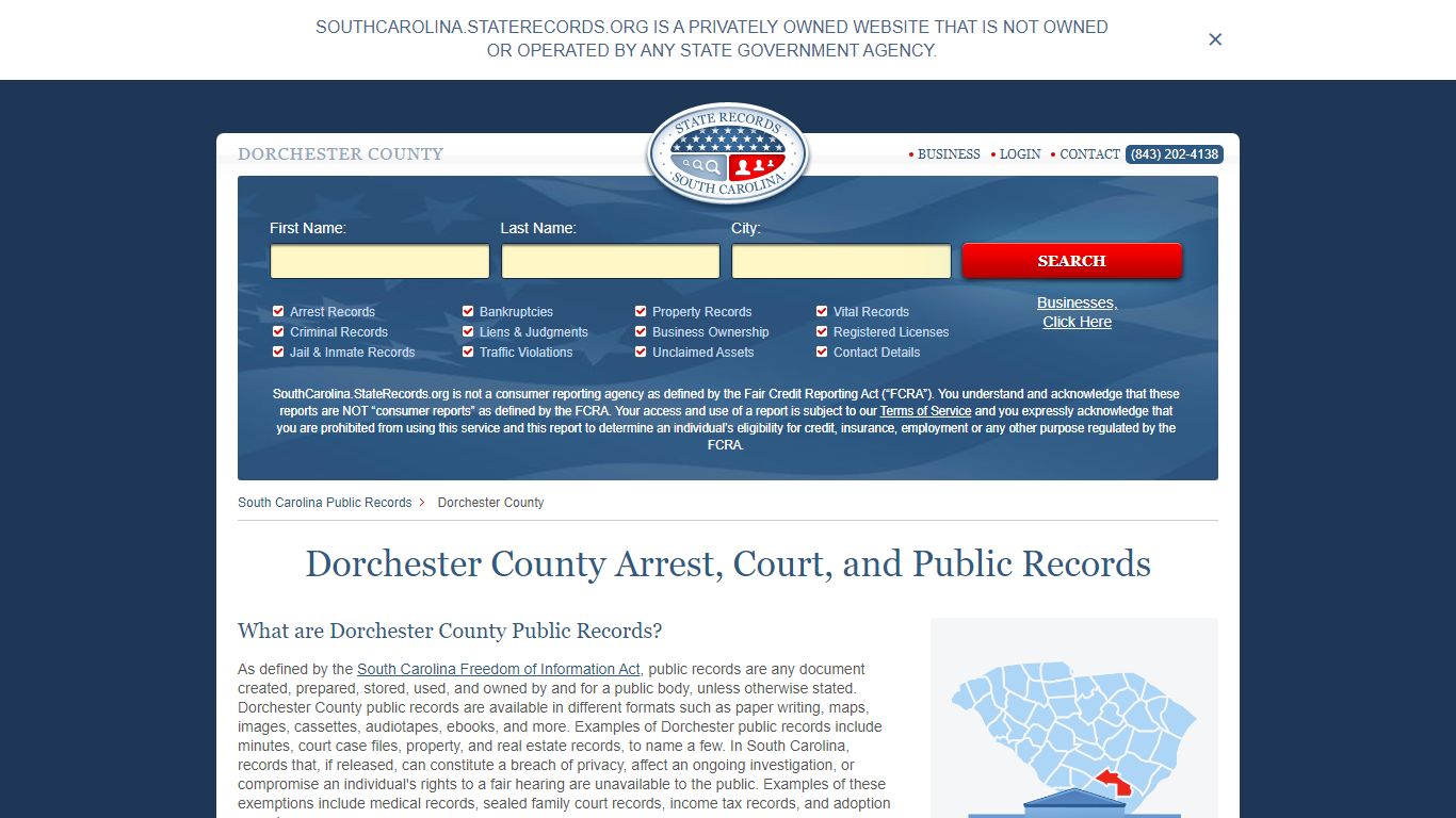 Dorchester County Arrest, Court, and Public Records